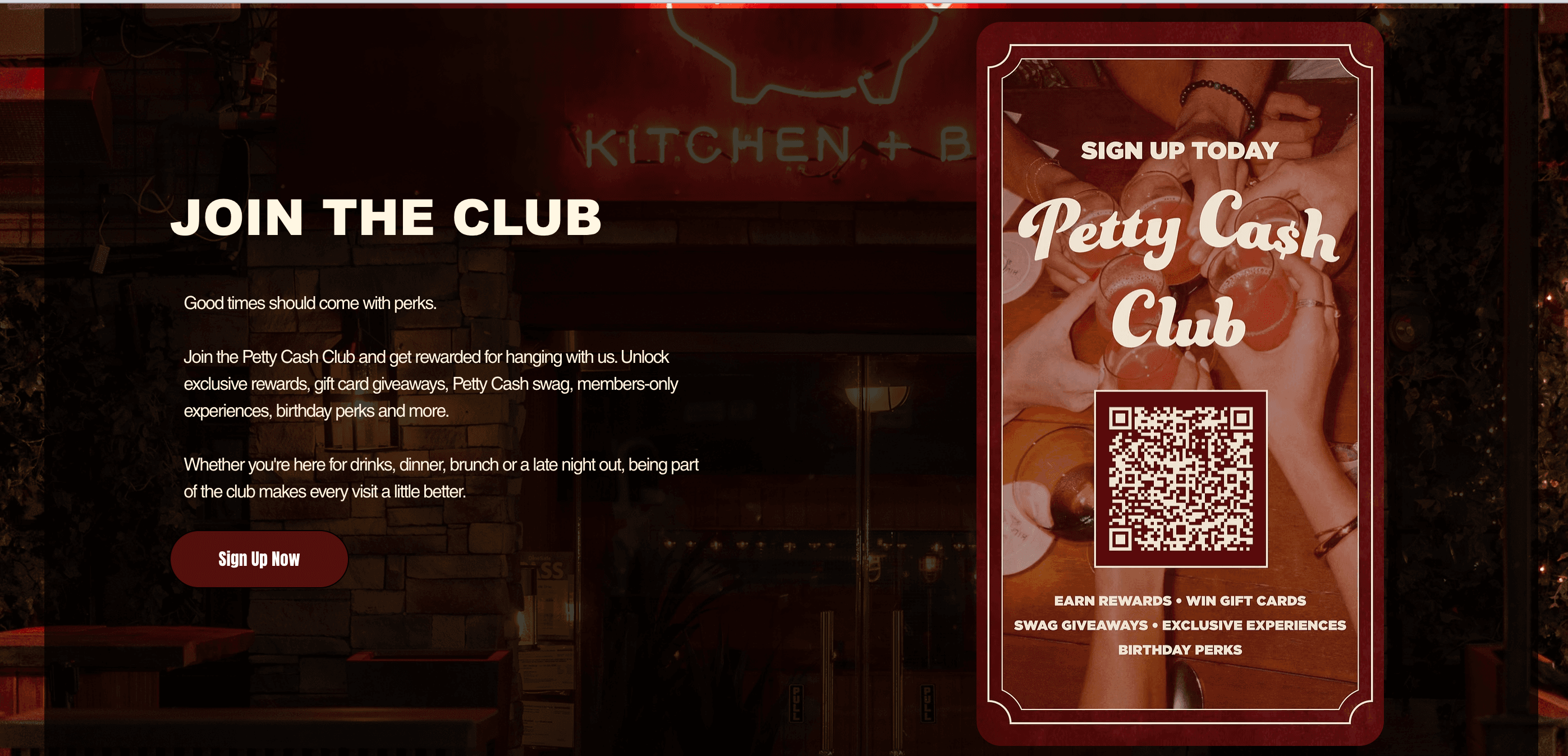 Petty Cash Club section